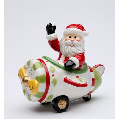 Popular Cookie Jar Santa flying plane